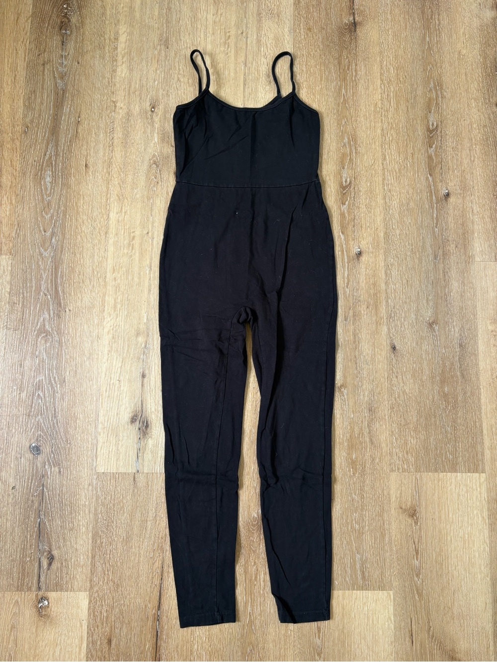 Black Women's Spaghetti Strap Stretch Jumpsuit